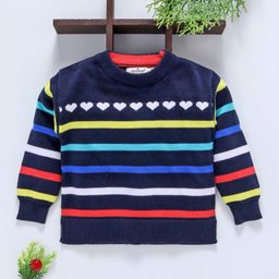 Ollypop Full Sleeves Organic Sweater Striped - Navy-picture-25