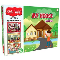 Kidz Valle My House Jigsaw Puzzle - Set of 3 12 Piece Puzzle-18