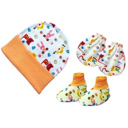 Brandonn New Cap Mittens & Booties Set Multi Print Peach  -  Diameter 12 cm-image-0