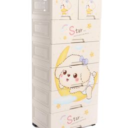7 Compartment Storage Cabinet Dog Print - White-12