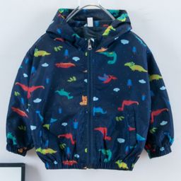 Kookie Kids Full Sleeves Hooded Jacket Allover Print - Blue-image-23
