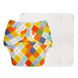 SuperBottoms Basic Pocket Diaper with 2 Inserts Geometric Print  - Multicolour-2