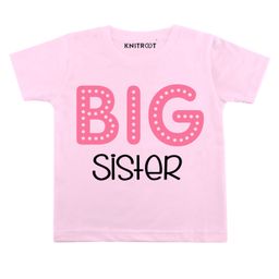 KNITROOT Half Sleeves Big Sister Printed Tee - Pink-image-103