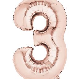 Funcart 3 Number Foil Balloon - Rose Gold-image-1