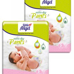 Little Angel Extra Dry Baby Pants Diaper Small (S) - 60 Pieces - (Pack of 2)-image-45
