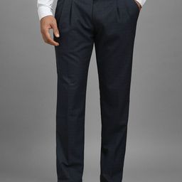 Louis Philippe Men Checked Pleated Trousers-image-69