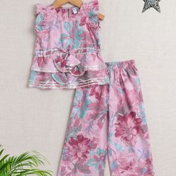 The Magic Wand Girls Embellished Top with Palazzos-image-44