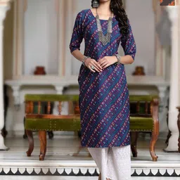 Moda Rapido Selection Of 2 Bandhani Printed Round Neck Straight Kurta-image-70