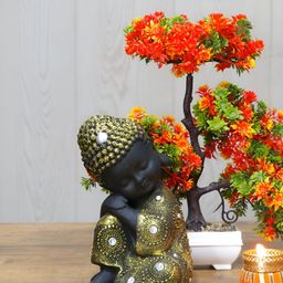 Aura Gold-Toned Buddha Idol Showpiece-image-53