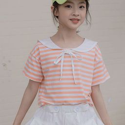 LULU & SKY Girls Striped Pockets T-shirt-image-69