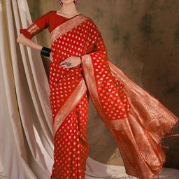 SAINOOR Woven Design Zari Banarasi Saree-image-70
