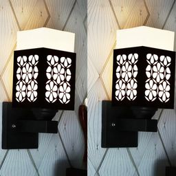 Gojeeva Brown Wood Square Wall Lamps-picture-35