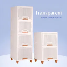 Aura Transparent Regular 6 Units Modular Cabinet Storage 4 + 2 Foldable Drawer Organiser image 4