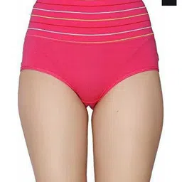 Taslar Pack Of 2 Striped Cotton Hipster Briefs 036TLARBREF_BLK_PNK-image-35