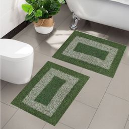 Aura 2-Pcs Green & White Textured Anti-SkidDoormat-10