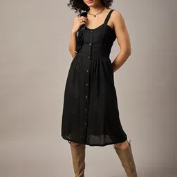 The Roadster Lifestyle Co Noodle Strap Fit & Flare Dress-image-14