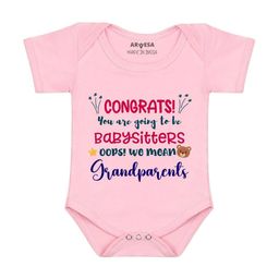Arvesa Congrats Your Going to Be Grandparents Printed Bodusuit-image-53