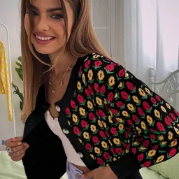 StyleCast Women Floral Printed Long Sleeves Crop Cardigan Sweaters-picture-14