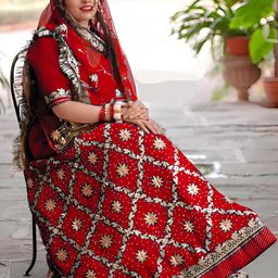 MADHUR HAND WORK ART Embroidered Sequinned Semi-Stitched Lehenga & Unstitched Blouse With Dupatta-picture-25