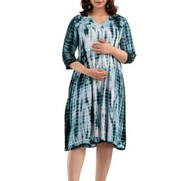 CELEBRAVO Women Tie-Dye Fit & Flare Maternity Midi Ethnic Dress-image-122