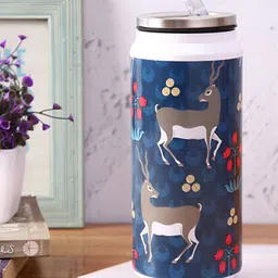 PENTADECO Blue & Grey Single Aluminium Printed Water Bottle-image-8