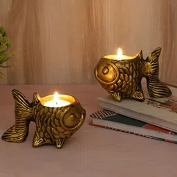 Amaya Decors Gold-Toned Set of 2 Candle Holder-79