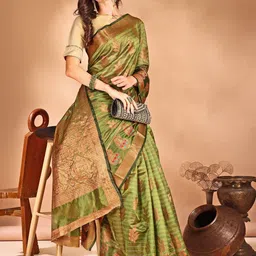 Anouk Woven Design Zari Organza Banarasi Saree-image-53