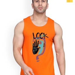 SLOWLORIS Men Pack Of 2 Printed Bio-Wash Combed Cotton Gym Vests-picture-25