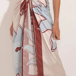 Addery Printed Bandeau Bikini Set With Sarong image 5