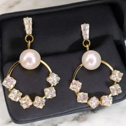 Bienvene Contemporary Filled Hoop Drop Earrings-image-27