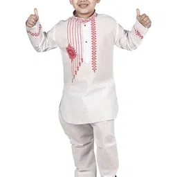 NEW GEN Boys Ethnic Motifs Embroidered Regular Kurta with Pyjamas-picture-3