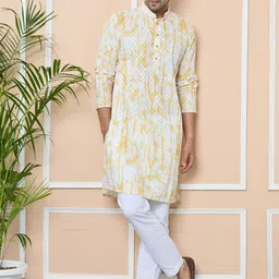 See Designs Men Ethnic Motifs Embroidered Regular Thread Work Pure Cotton Kurta with Pyjamas-picture-14