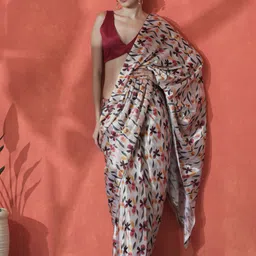 Sangria Ready to wear Satin Floral Digital Printed Saree-picture-22
