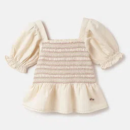 Blue Giraffe Puff Sleeve Cotton Top-picture-28