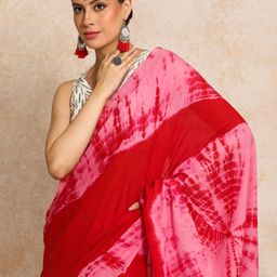 Moara Ready To Wear Pure Cotton Tie and Dye Saree with Unstiched Blouse-picture-28