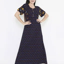 NIGHTSPREE Women Printed Maxi Nightdress-picture-42