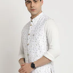 Turtle Printed Reversible Nehru Jackets image 4
