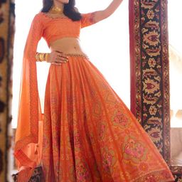 SAUNDH Printed Ready to Wear Lehenga & Semi-Stitched Blouse With Dupatta-picture-28