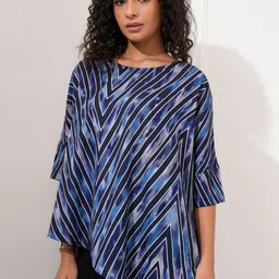 Tokyo Talkies Women Abstract Printed Boat Neck Top-image-8