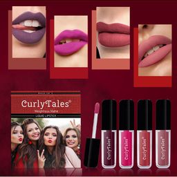 CurlyTales Set of 4 Weightless Matte Liquid Lipsticks 3 ml Each - Shade 15, 05, 06, 09-8