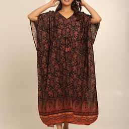 CRAFTBAZAR Floral Print Maternity Kaftan Maxi Dress-image-41