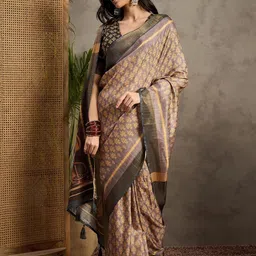 Anouk Floral Silk Blend Banarasi Saree-image-58