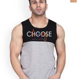 SLOWLORIS Pack Of 2 Bio-Wash Combed Cotton Vests VSL26 CMB(CHS BLACKGREY)(PLAIN BLACKRUST)-picture-29