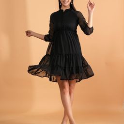 BAESD Women Georgette Fit & Flare Dress-image-21
