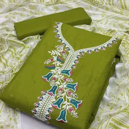 Aika Embroidered Pure Cotton Unstitched Dress Material-image-21