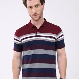 Monte Carlo Striped Polo Collar Pockets T-shirt-picture-29