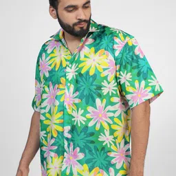BROWN BROTHERS Unisex Relaxed Floral Opaque Printed Casual Shirt-image-94
