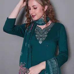 Anouk Women Ethnic Motifs Embroidered Regular Thread Work Kurti with Trousers & With Dupatta-picture-19