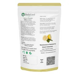 HerbsLand Lemon Peel Powder Face Pack For Detox & Deep Cleansing - 100 g image 4