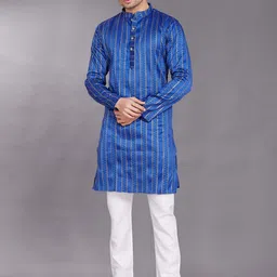 DIVISIVE Men Thread Work Jacquard Kurta-picture-32